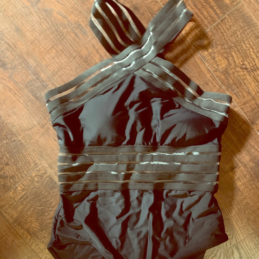 One piece bathing suit (black) never worn! Size M